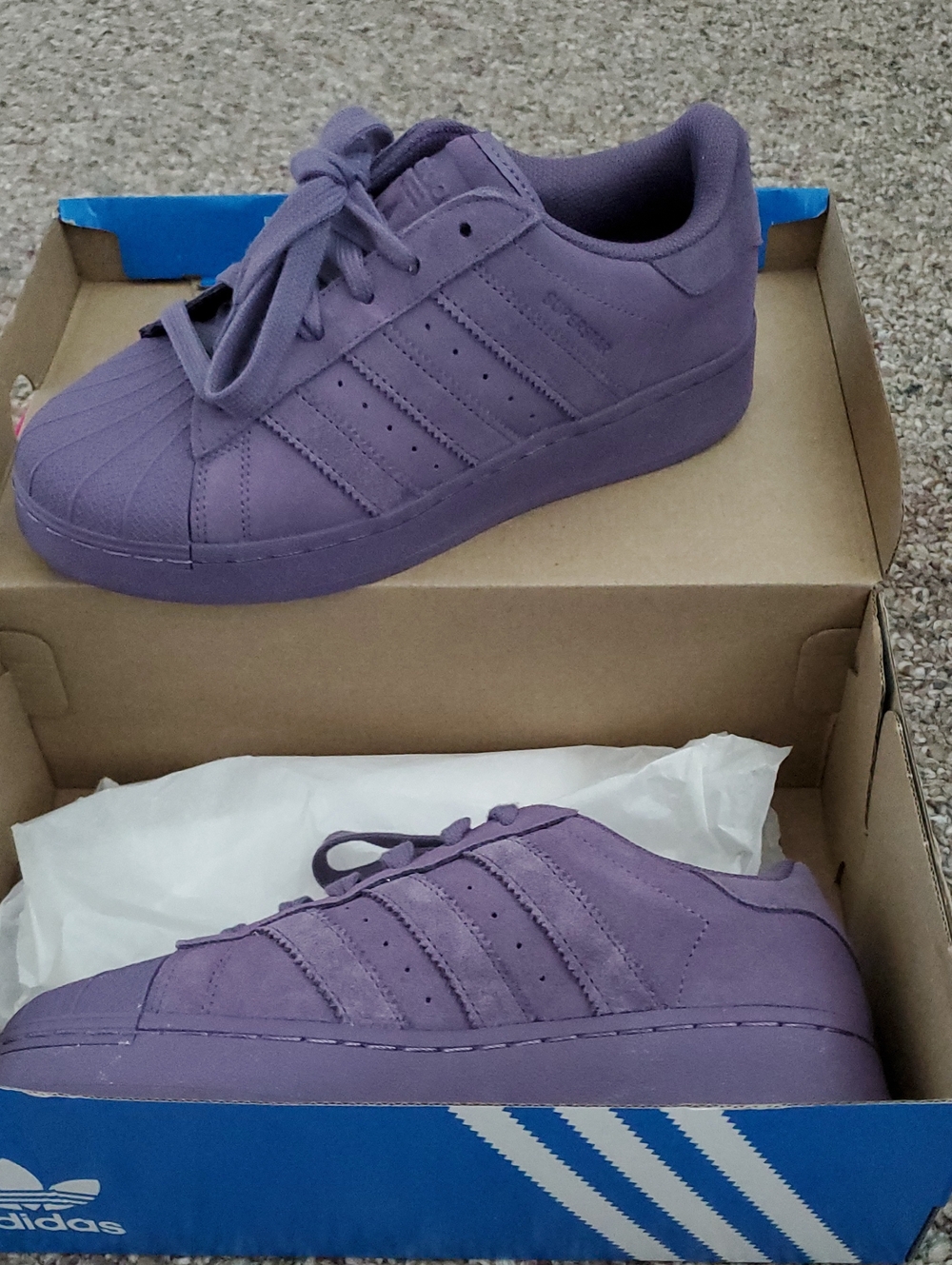 Adidas Lavender Purple Suede Platform Sneakers